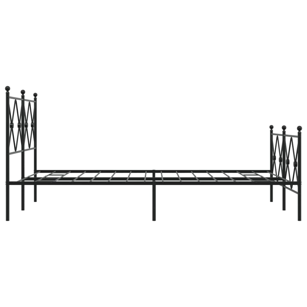 sengeramme med sengegavl og fodgærde 120x200 cm metal sort