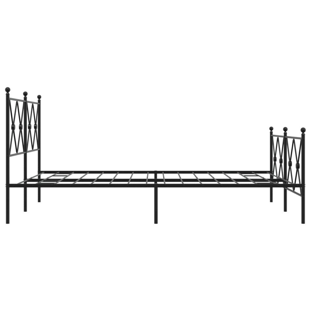 sengeramme med sengegavl og fodgærde 140x190 cm metal sort