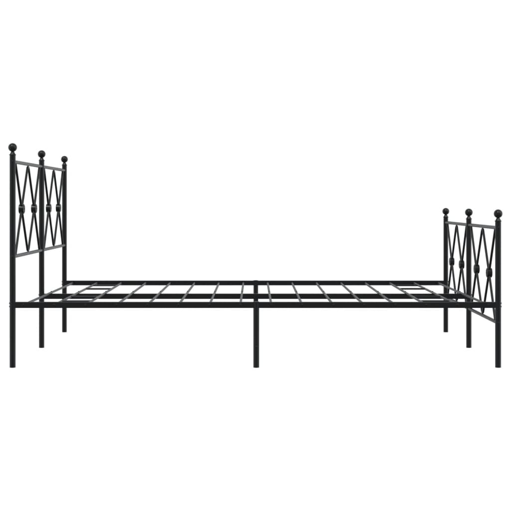 sengeramme med sengegavl og fodgærde 140x200 cm metal sort