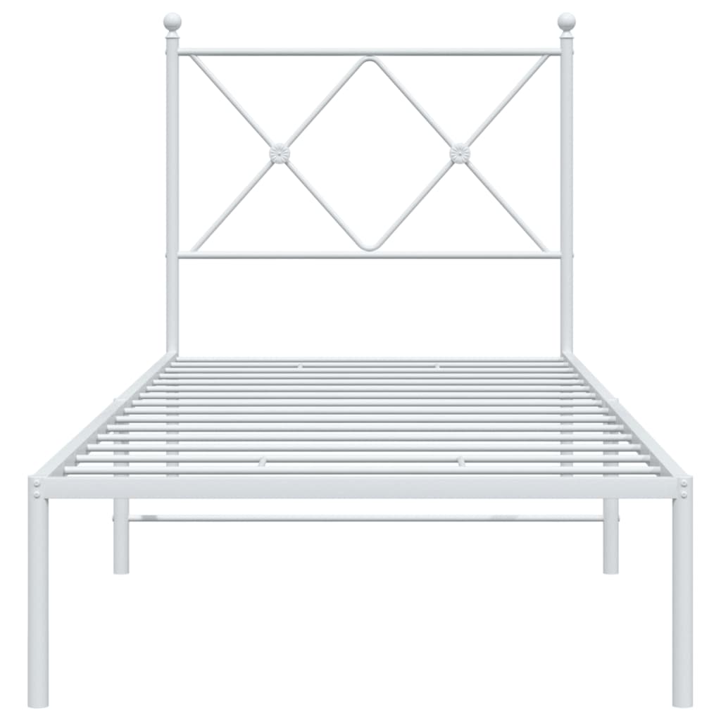 sengeramme uden madras med hovedgærde 75x190 cm hvid