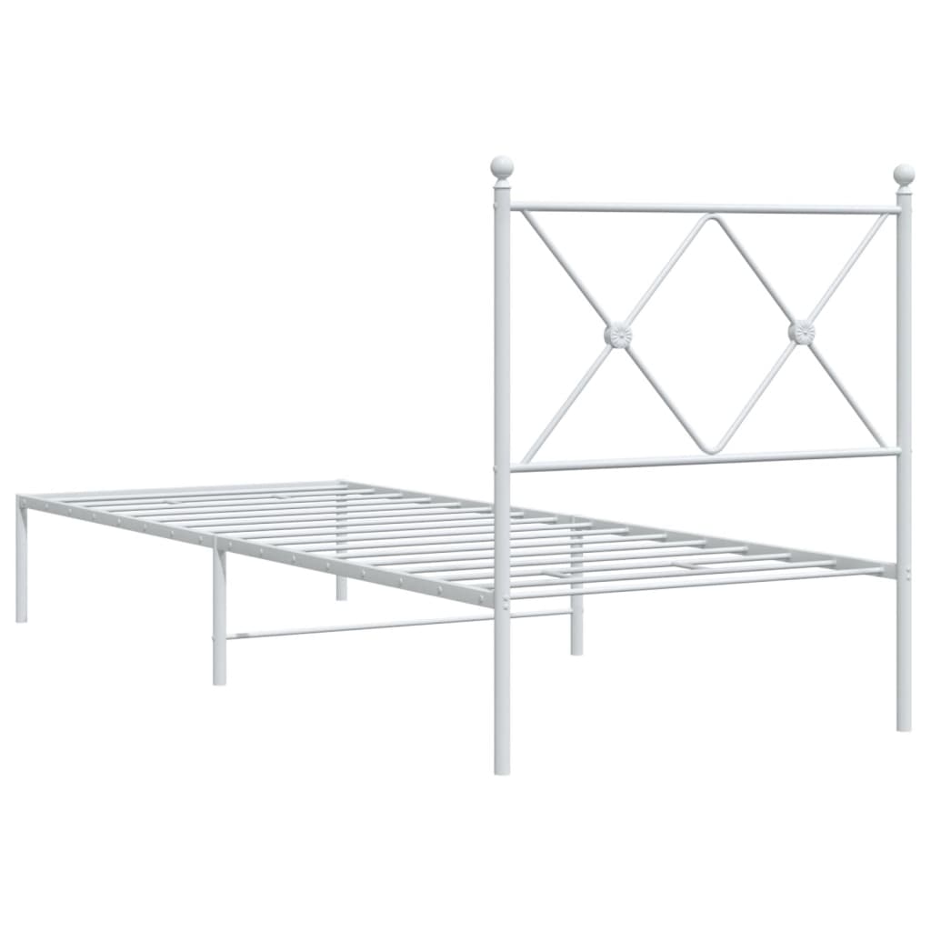 sengeramme uden madras med hovedgærde 75x190 cm hvid
