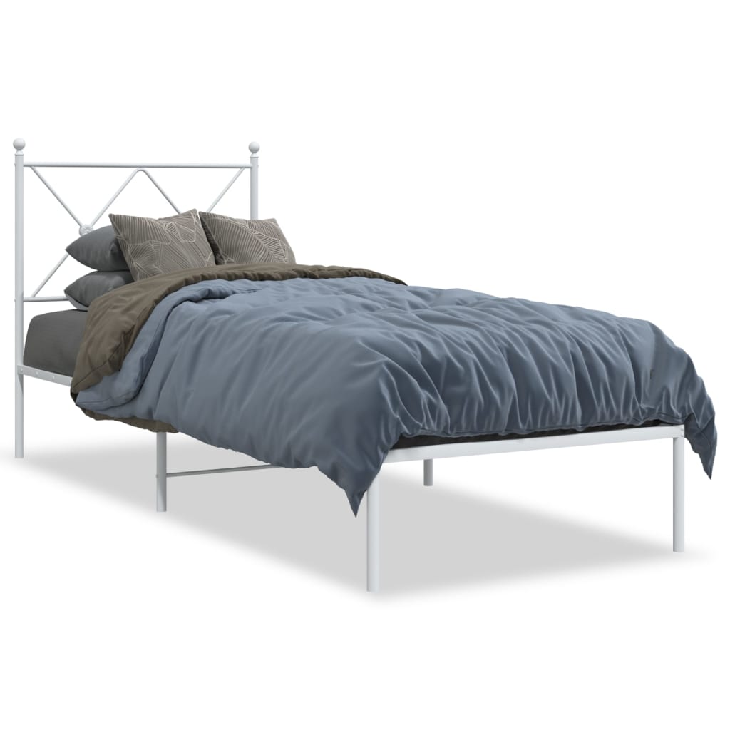 sengeramme med sengegavl 80x200 cm metal hvid