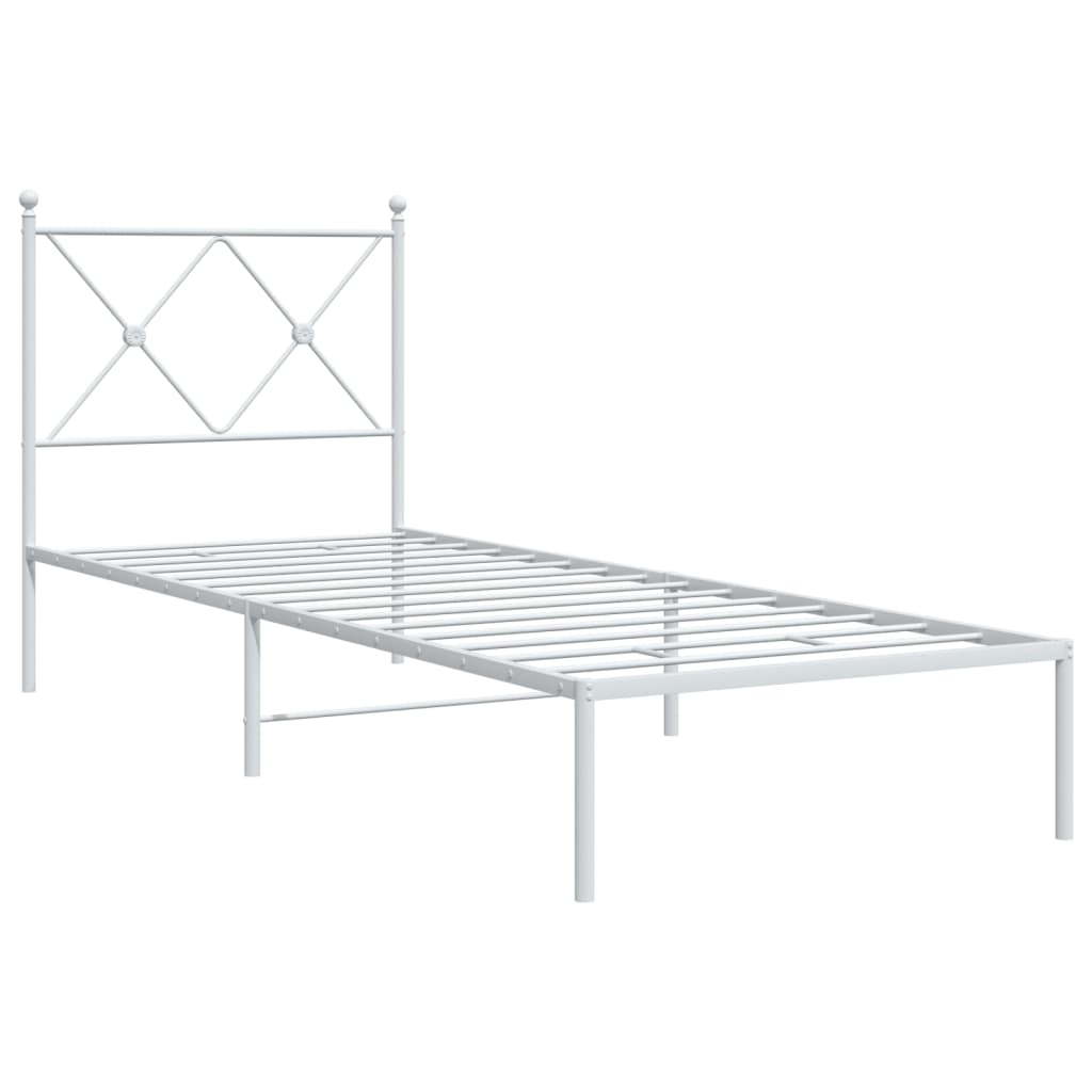 sengeramme med sengegavl 80x200 cm metal hvid