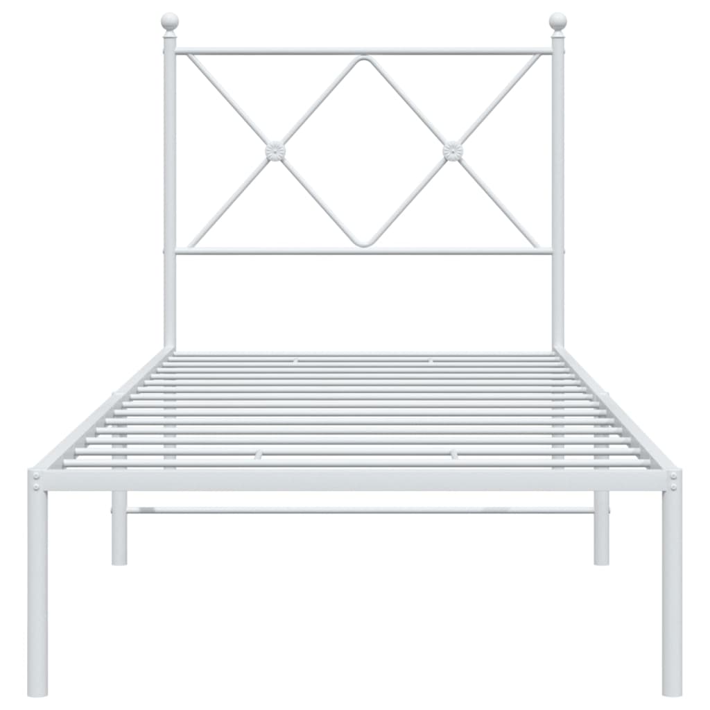 sengeramme med sengegavl 80x200 cm metal hvid