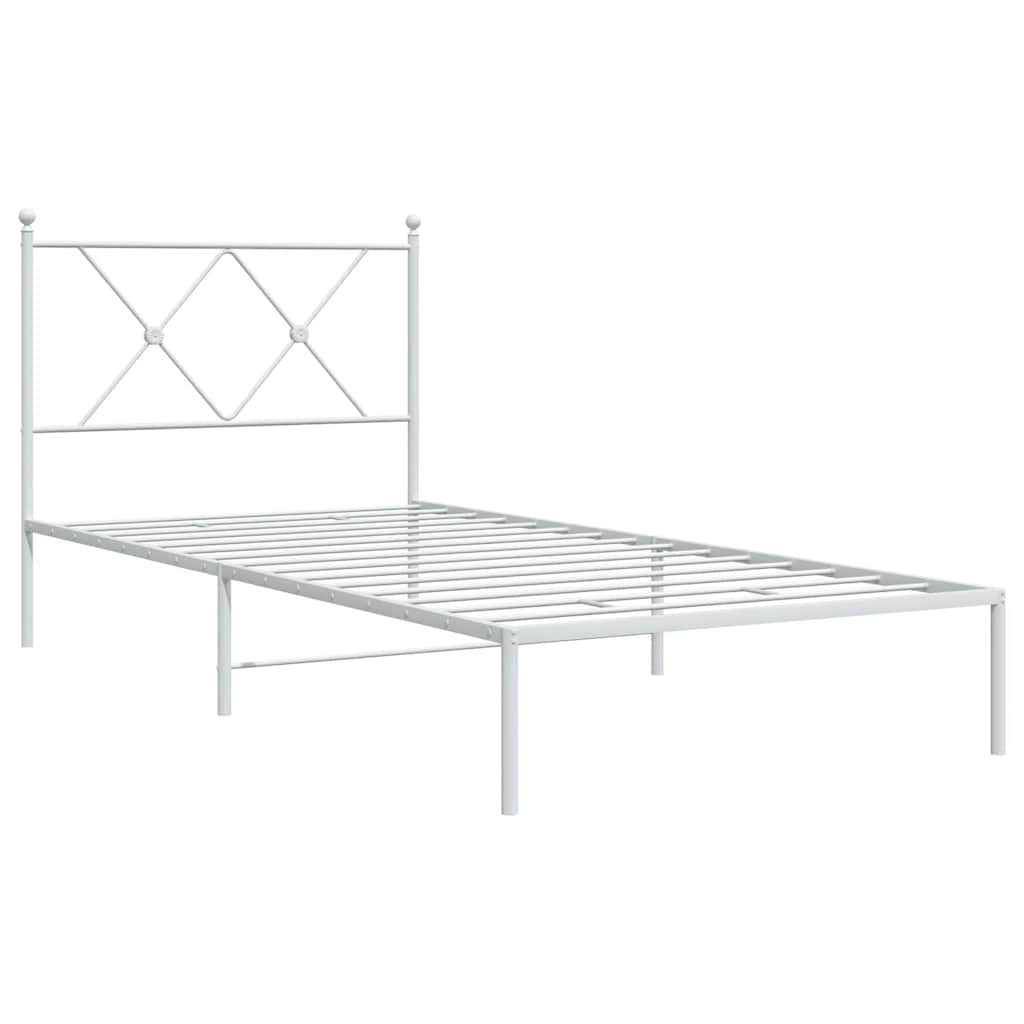 sengeramme med sengegavl 90x190 cm metal hvid