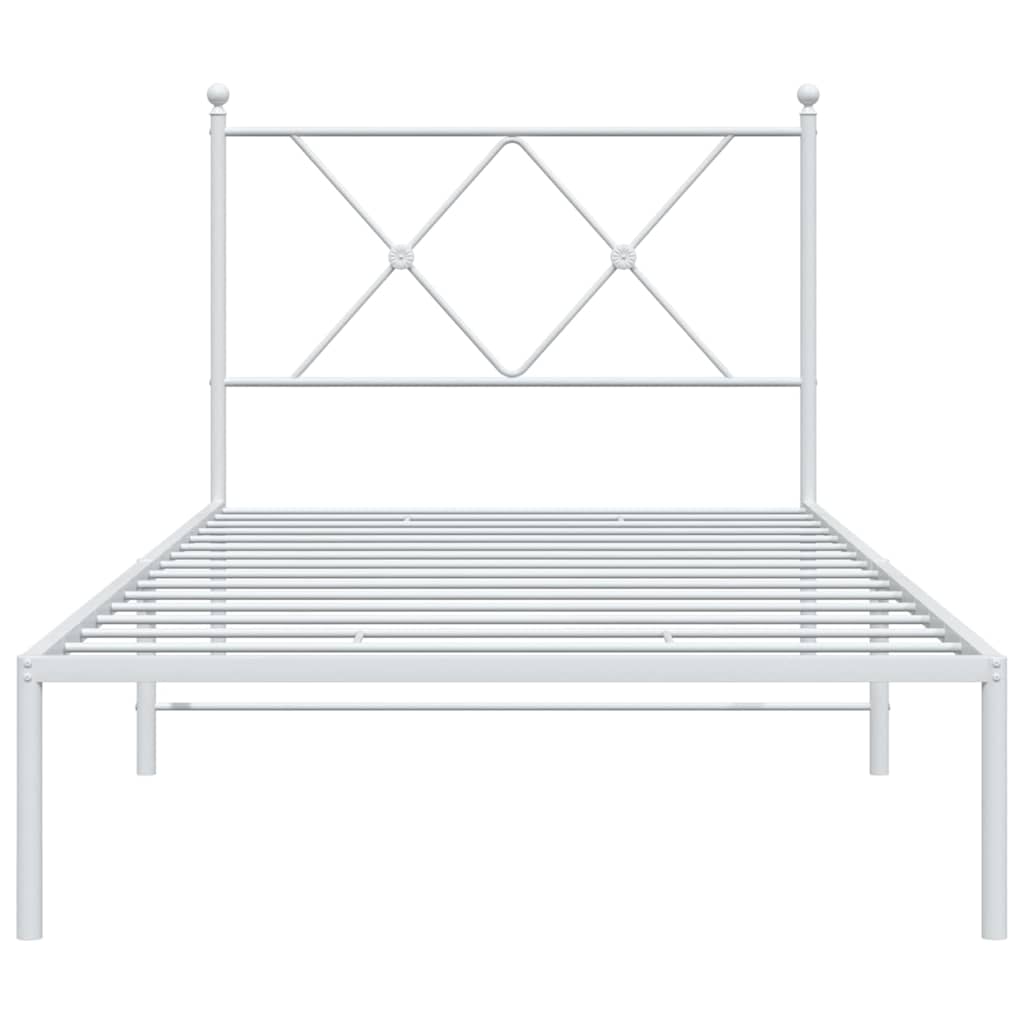 sengeramme med sengegavl 90x190 cm metal hvid