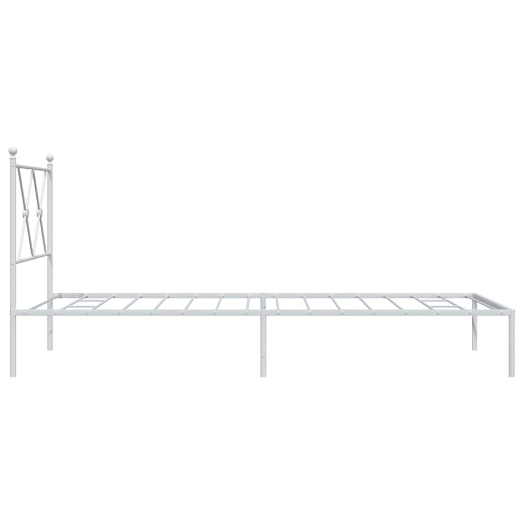 sengeramme med sengegavl 90x190 cm metal hvid