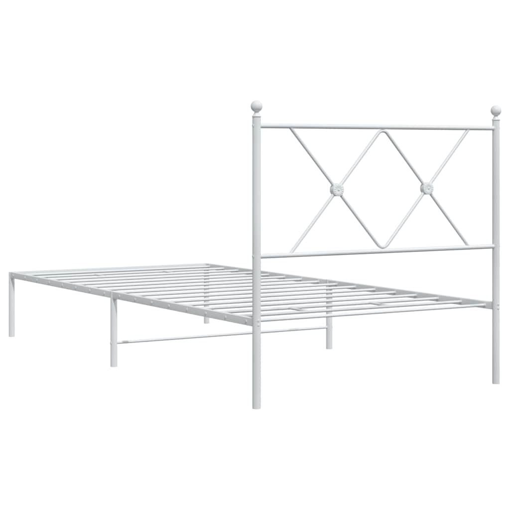 sengeramme med sengegavl 90x190 cm metal hvid