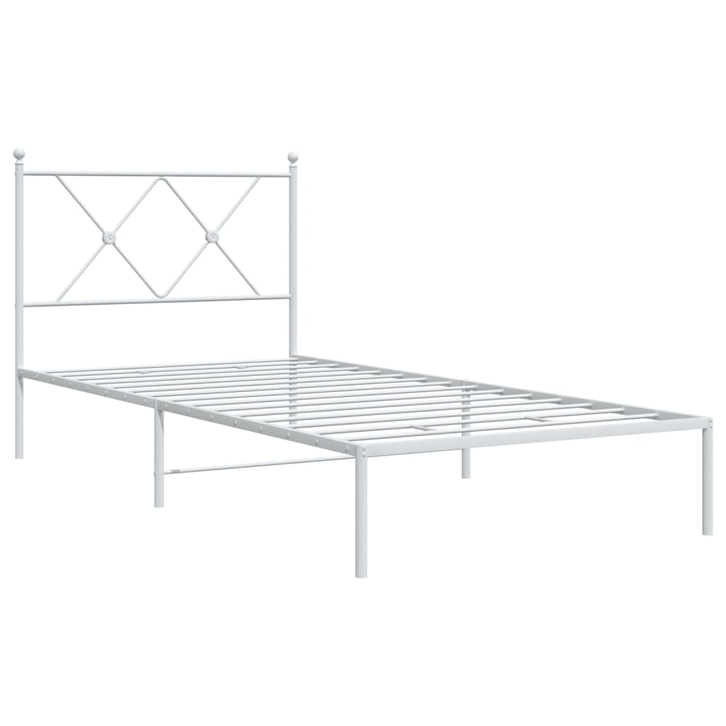 sengeramme med sengegavl 90x200 cm metal hvid