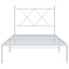 sengeramme med sengegavl 90x200 cm metal hvid