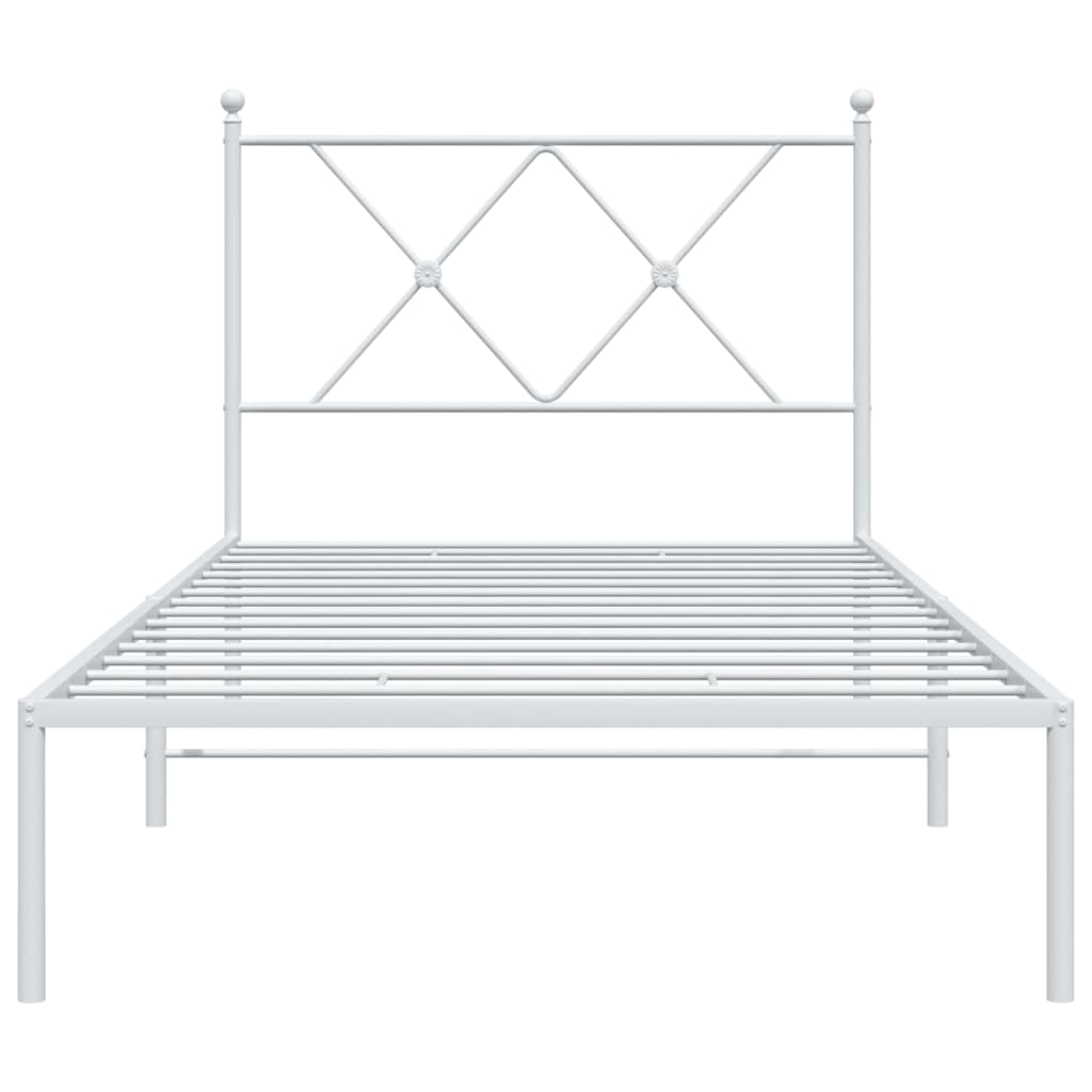 sengeramme med sengegavl 90x200 cm metal hvid