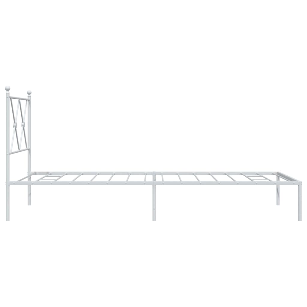 sengeramme med sengegavl 90x200 cm metal hvid