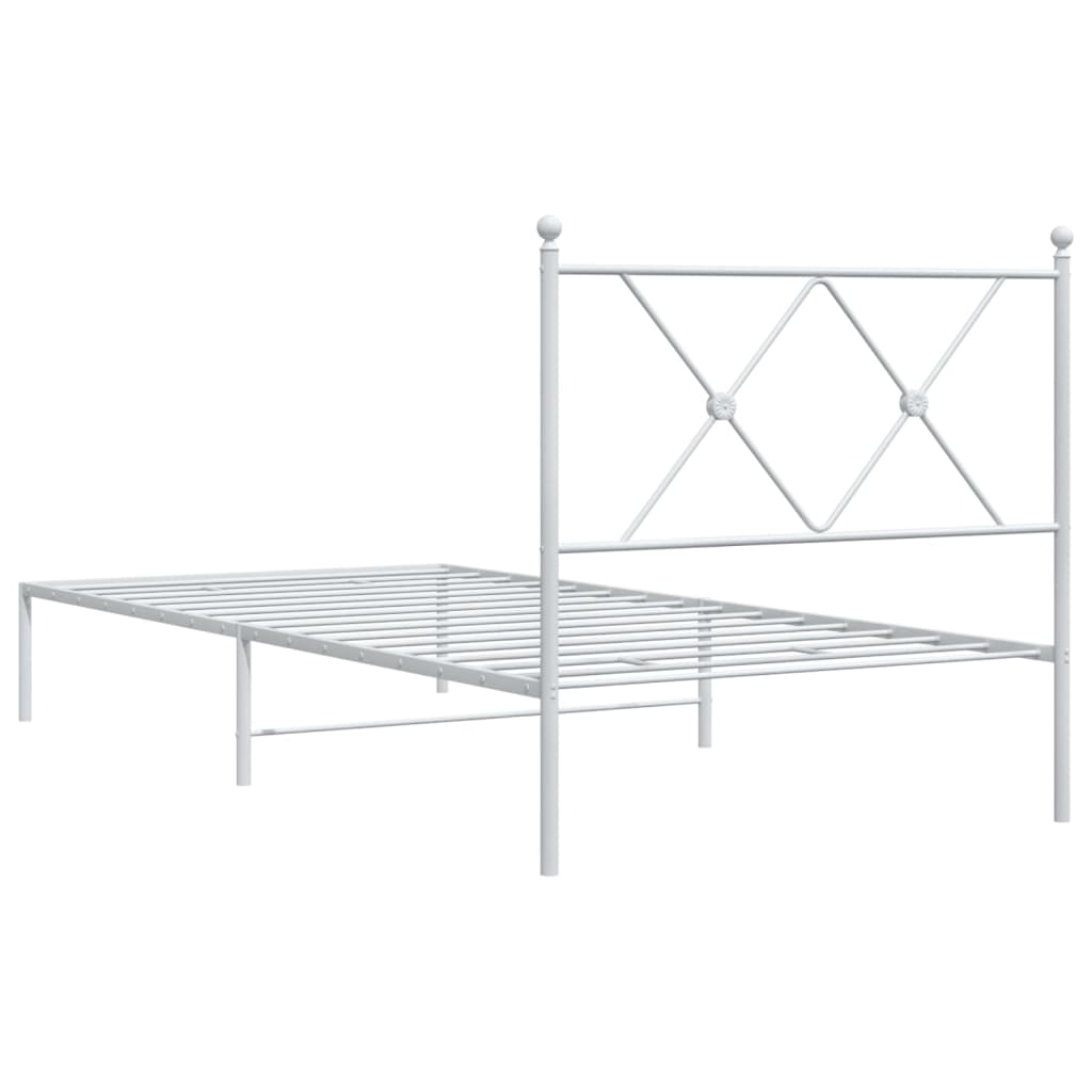 sengeramme med sengegavl 90x200 cm metal hvid