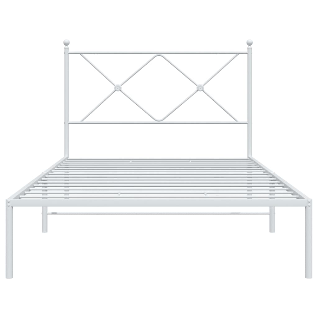 sengeramme med sengegavl 100x190 cm metal hvid