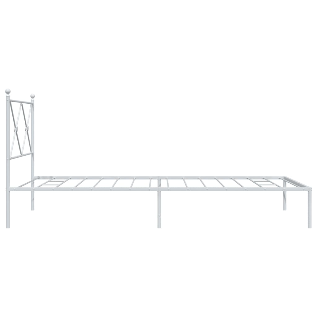 sengeramme med sengegavl 100x190 cm metal hvid