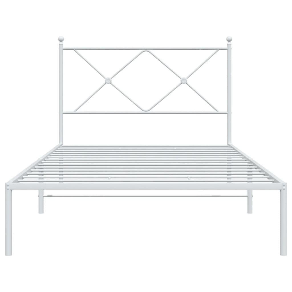 sengeramme med sengegavl 100x200 cm metal hvid