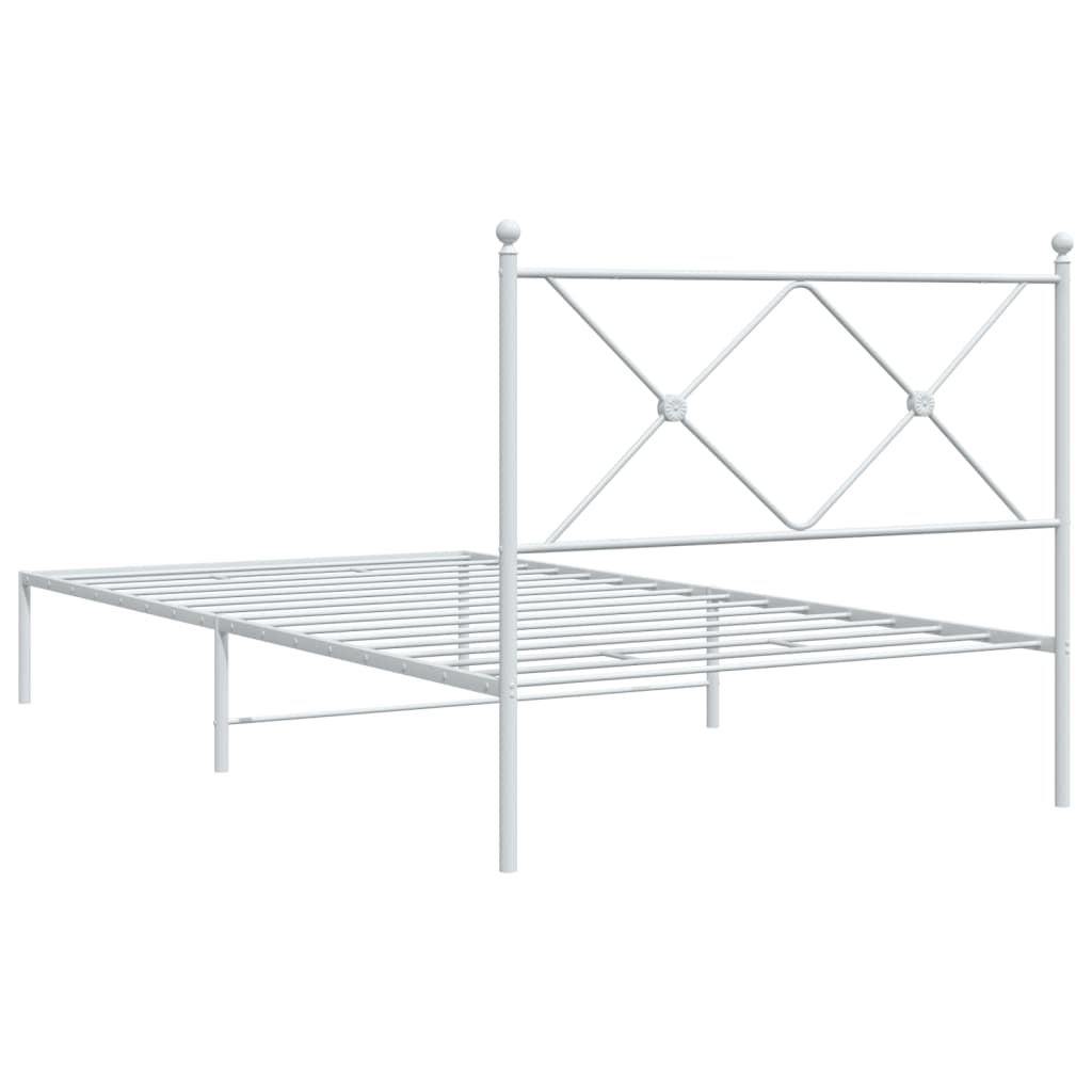 sengeramme med sengegavl 100x200 cm metal hvid