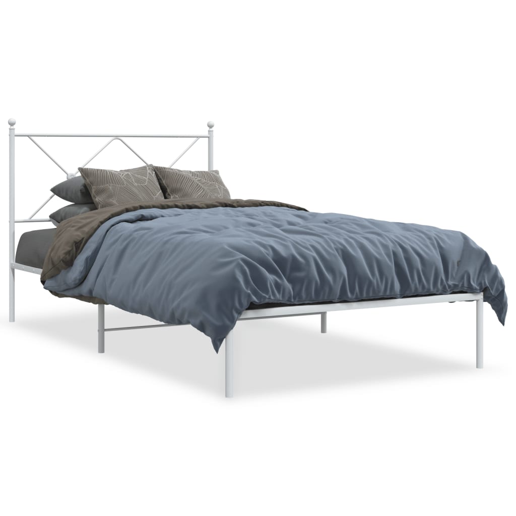 sengeramme med sengegavl 107x203 cm metal hvid