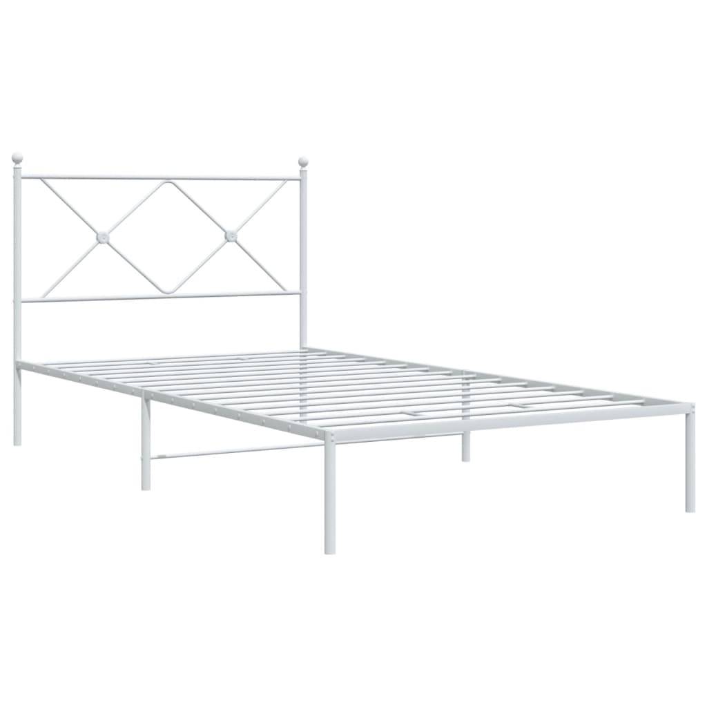 sengeramme med sengegavl 107x203 cm metal hvid