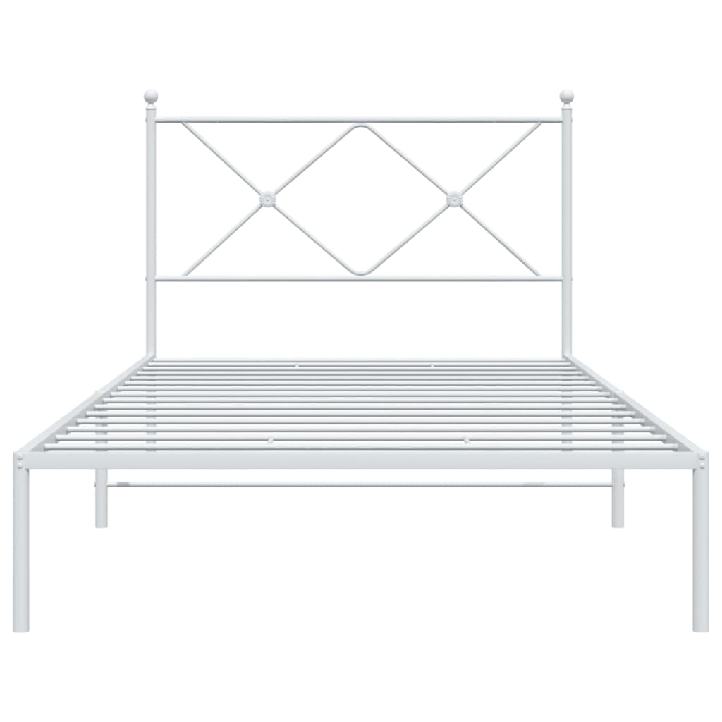 sengeramme med sengegavl 107x203 cm metal hvid