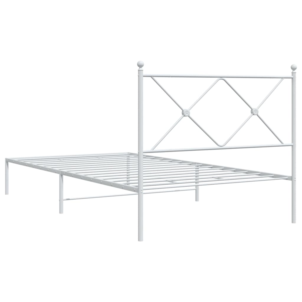 sengeramme med sengegavl 107x203 cm metal hvid