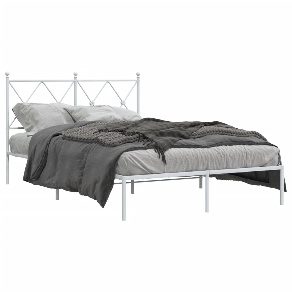 sengeramme med sengegavl 120x190 cm metal hvid