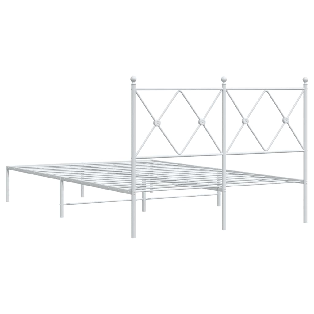 sengeramme med sengegavl 120x190 cm metal hvid