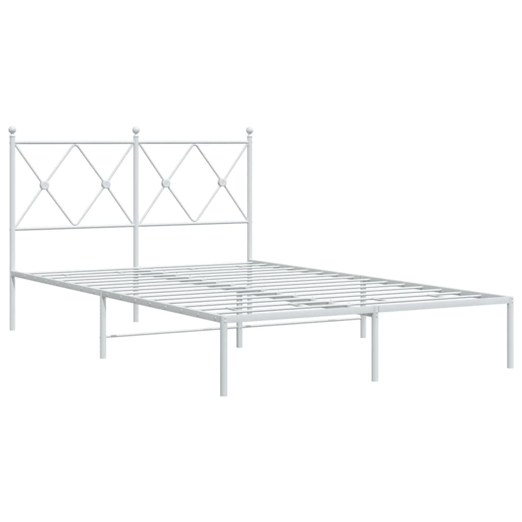 sengeramme med sengegavl 120x200 cm metal hvid