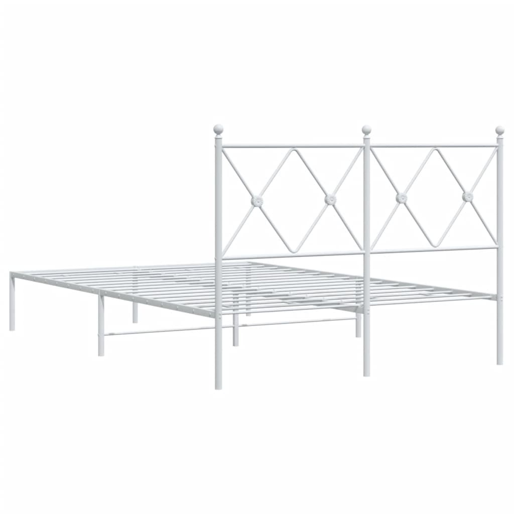 sengeramme med sengegavl 120x200 cm metal hvid