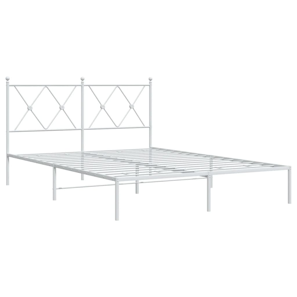 sengeramme med sengegavl 135x190 cm metal hvid