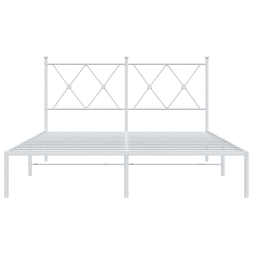 sengeramme med sengegavl 135x190 cm metal hvid