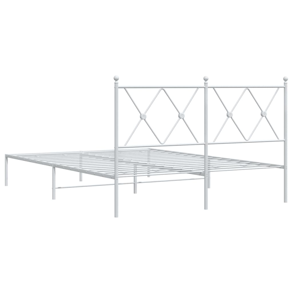 sengeramme med sengegavl 135x190 cm metal hvid