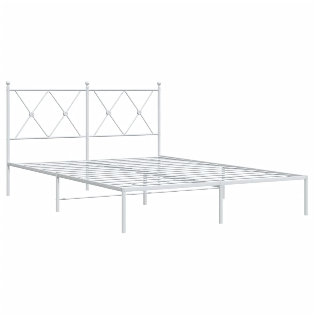sengeramme med sengegavl 140x190 cm metal hvid