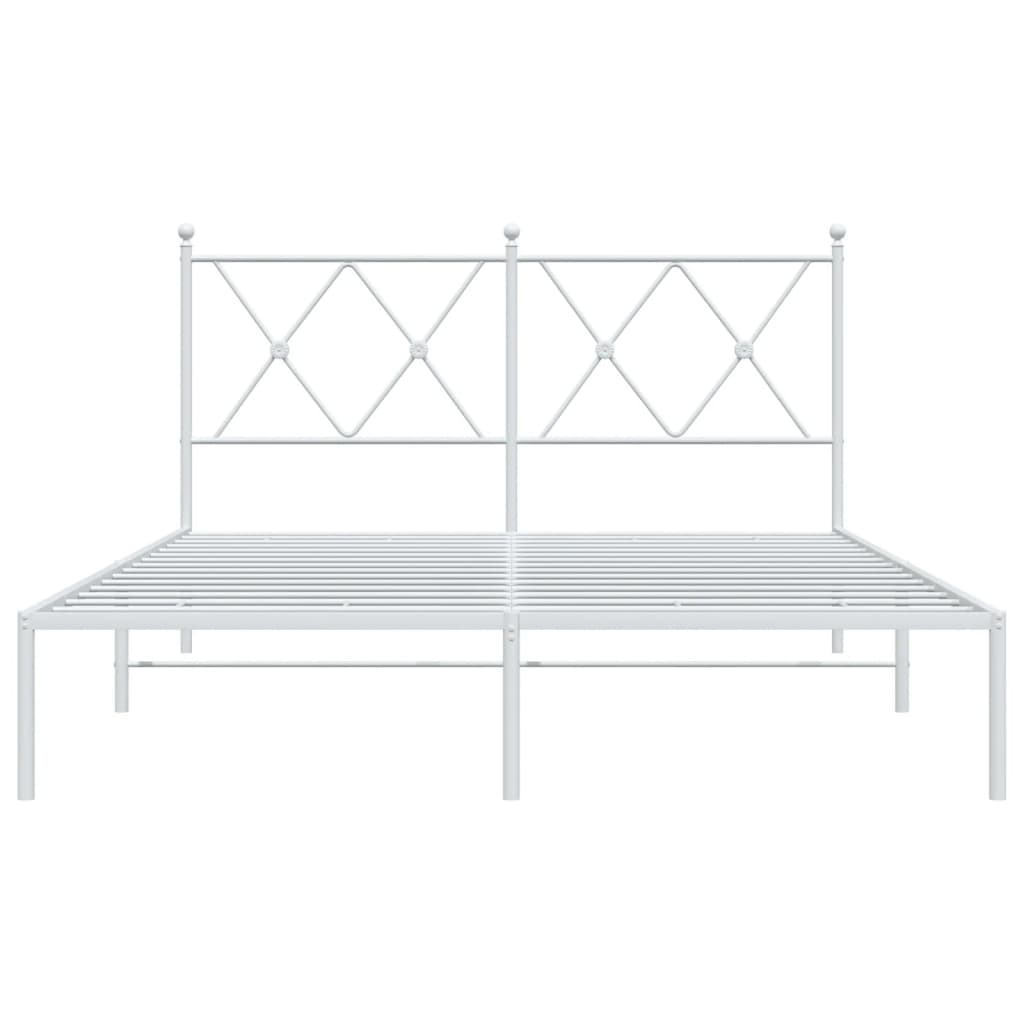 sengeramme med sengegavl 140x190 cm metal hvid