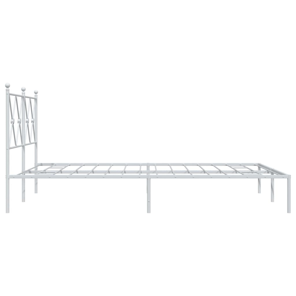 sengeramme med sengegavl 140x190 cm metal hvid