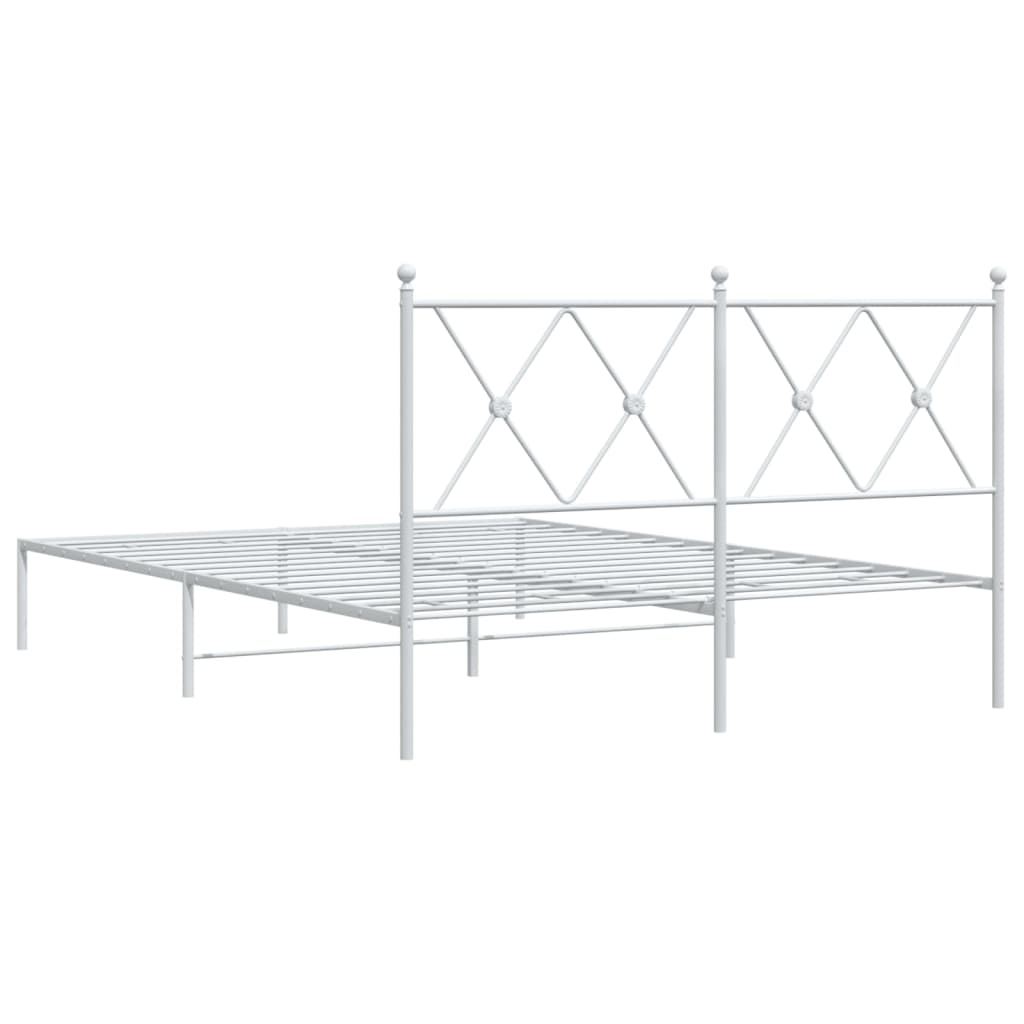 sengeramme med sengegavl 140x190 cm metal hvid