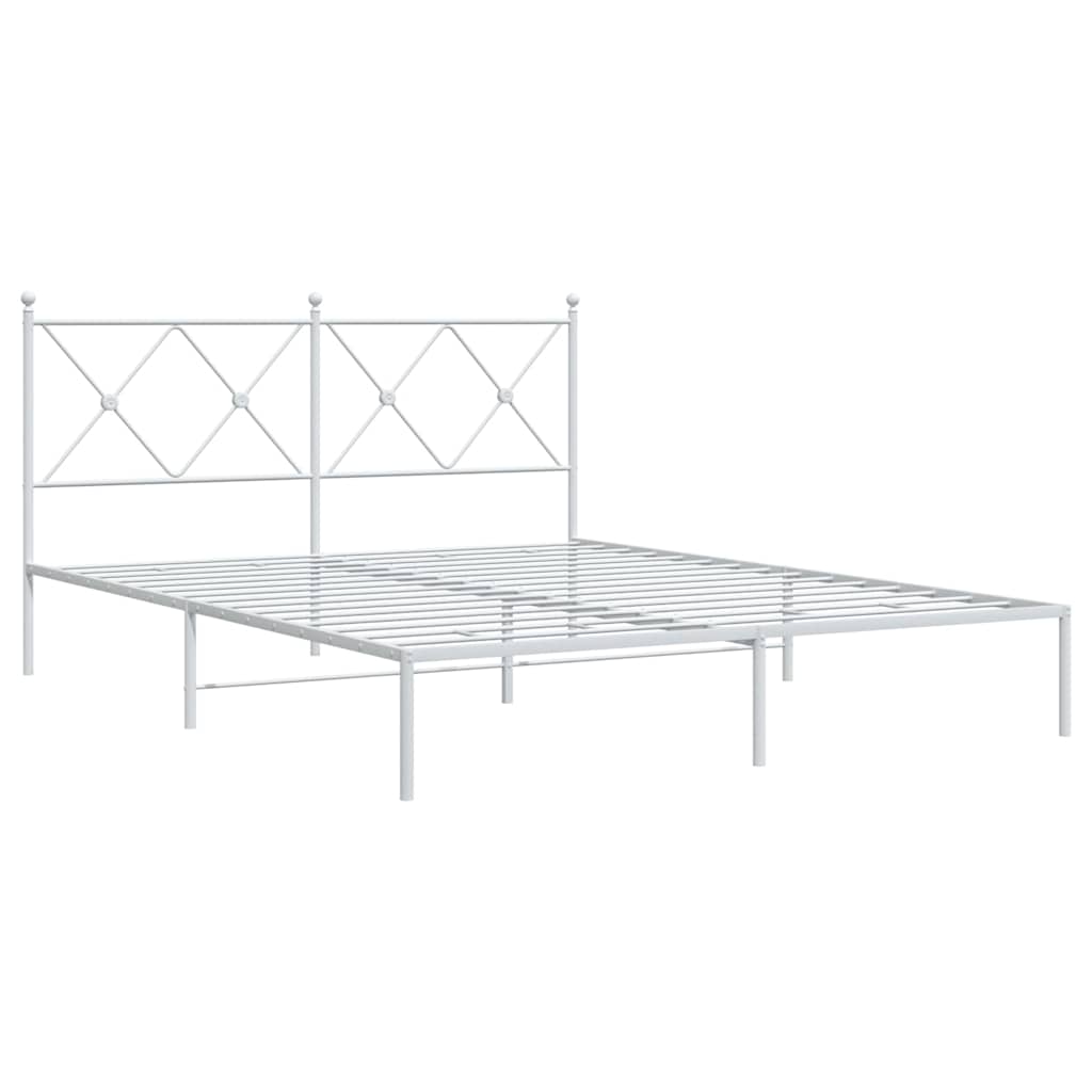sengeramme med sengegavl 150x200 cm metal hvid