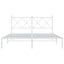 sengeramme med sengegavl 150x200 cm metal hvid