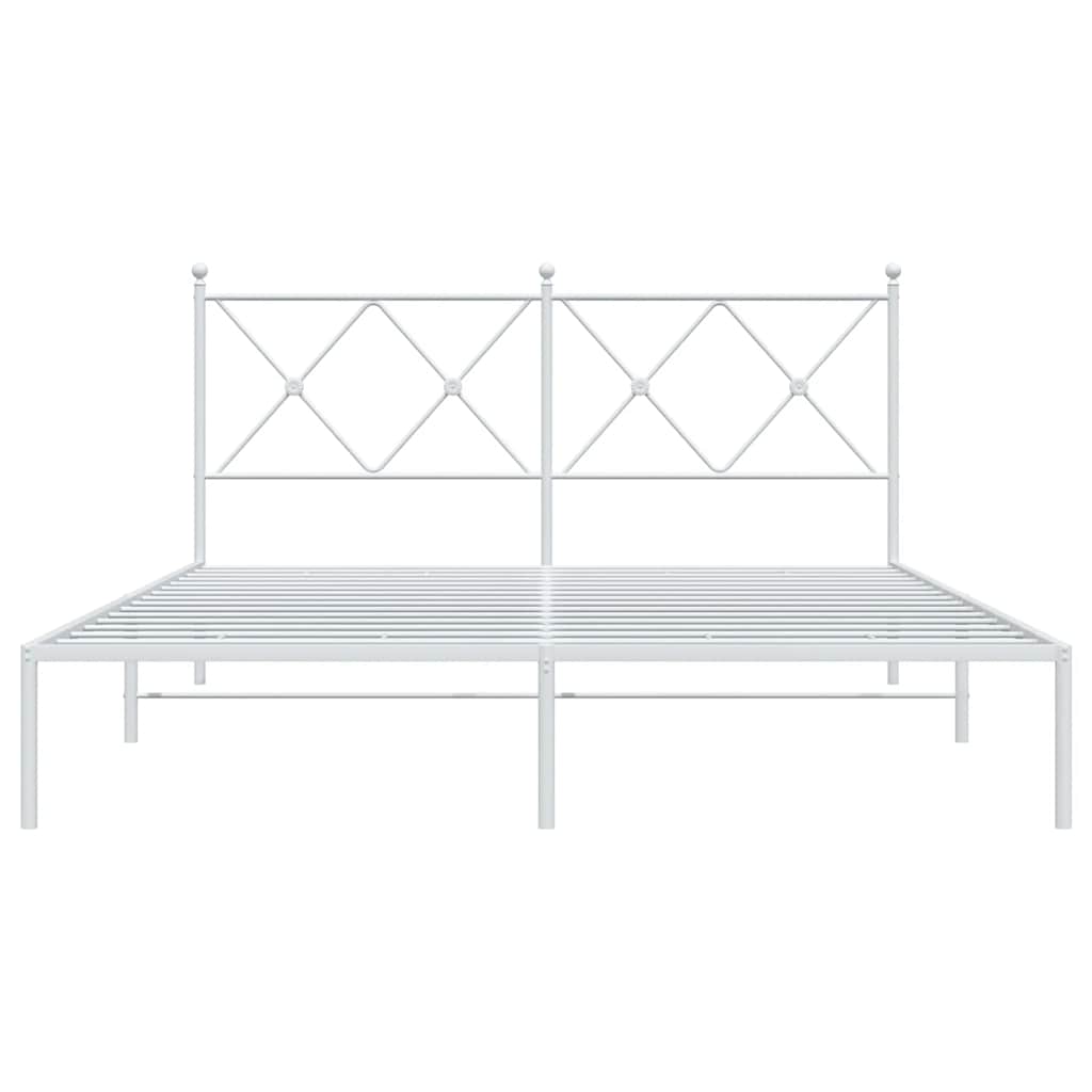 sengeramme med sengegavl 150x200 cm metal hvid