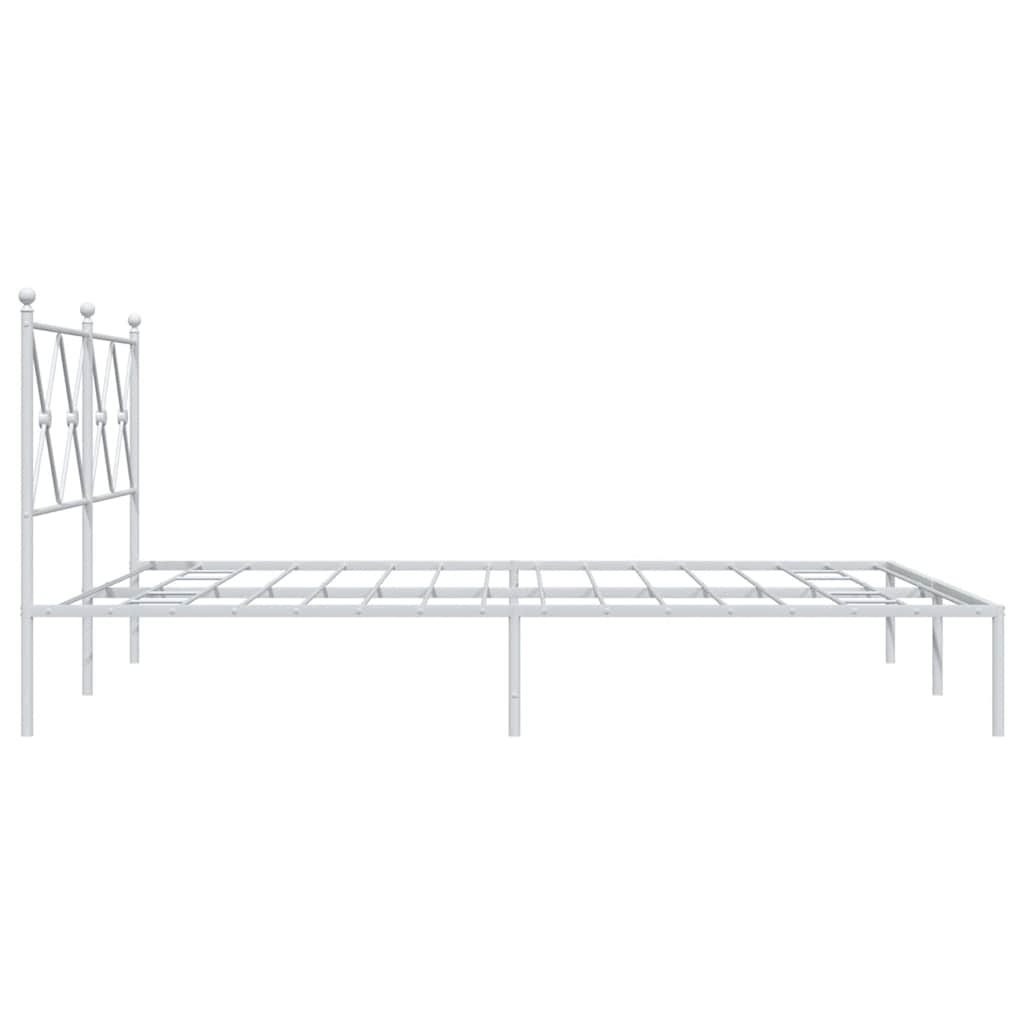 sengeramme med sengegavl 150x200 cm metal hvid
