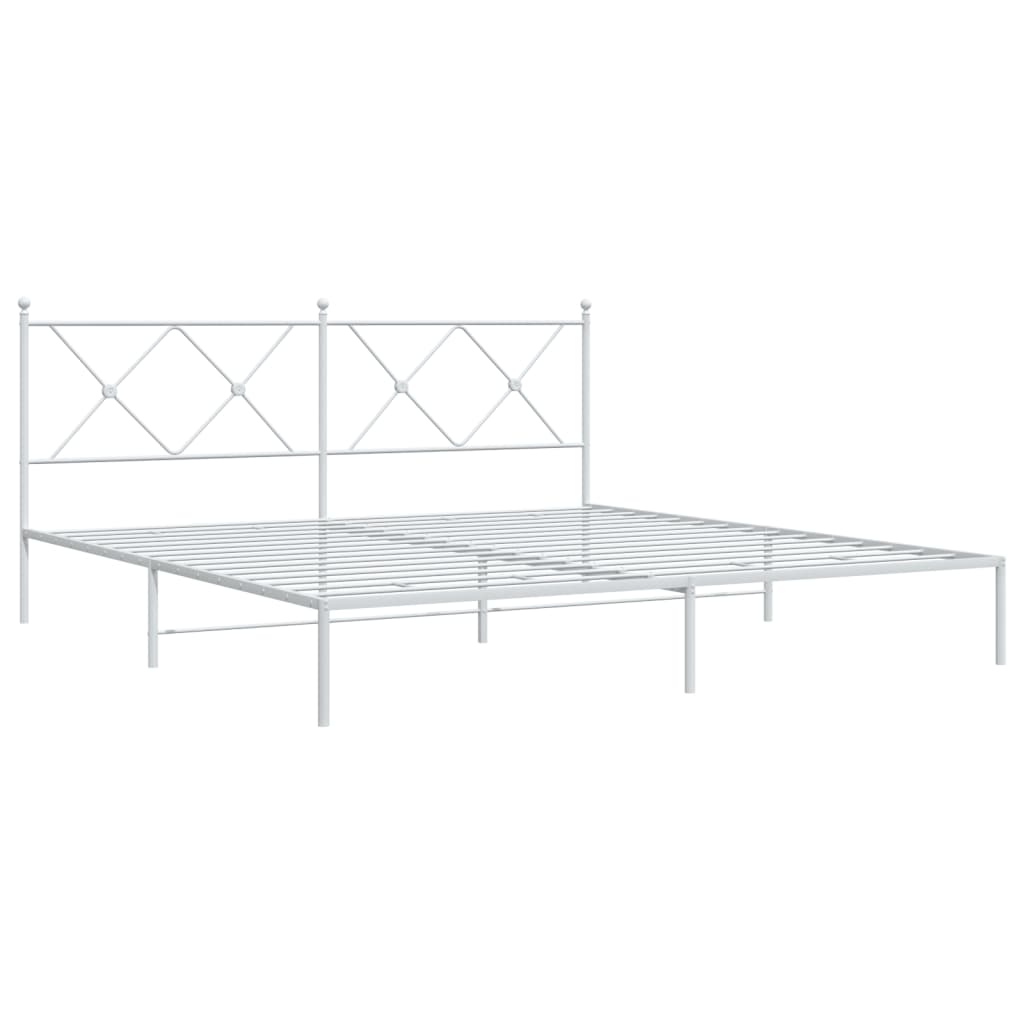 sengeramme med sengegavl 180x200 cm metal hvid