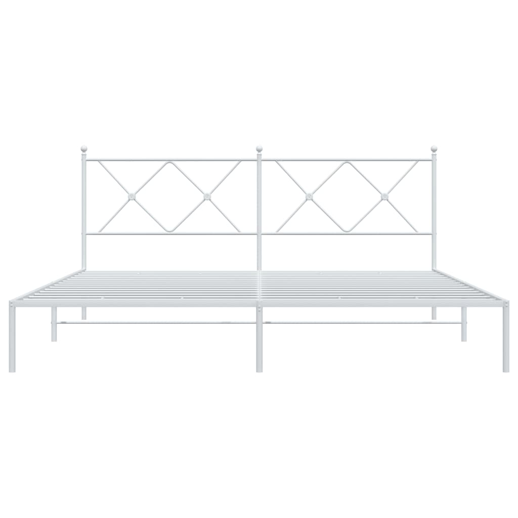 sengeramme med sengegavl 180x200 cm metal hvid