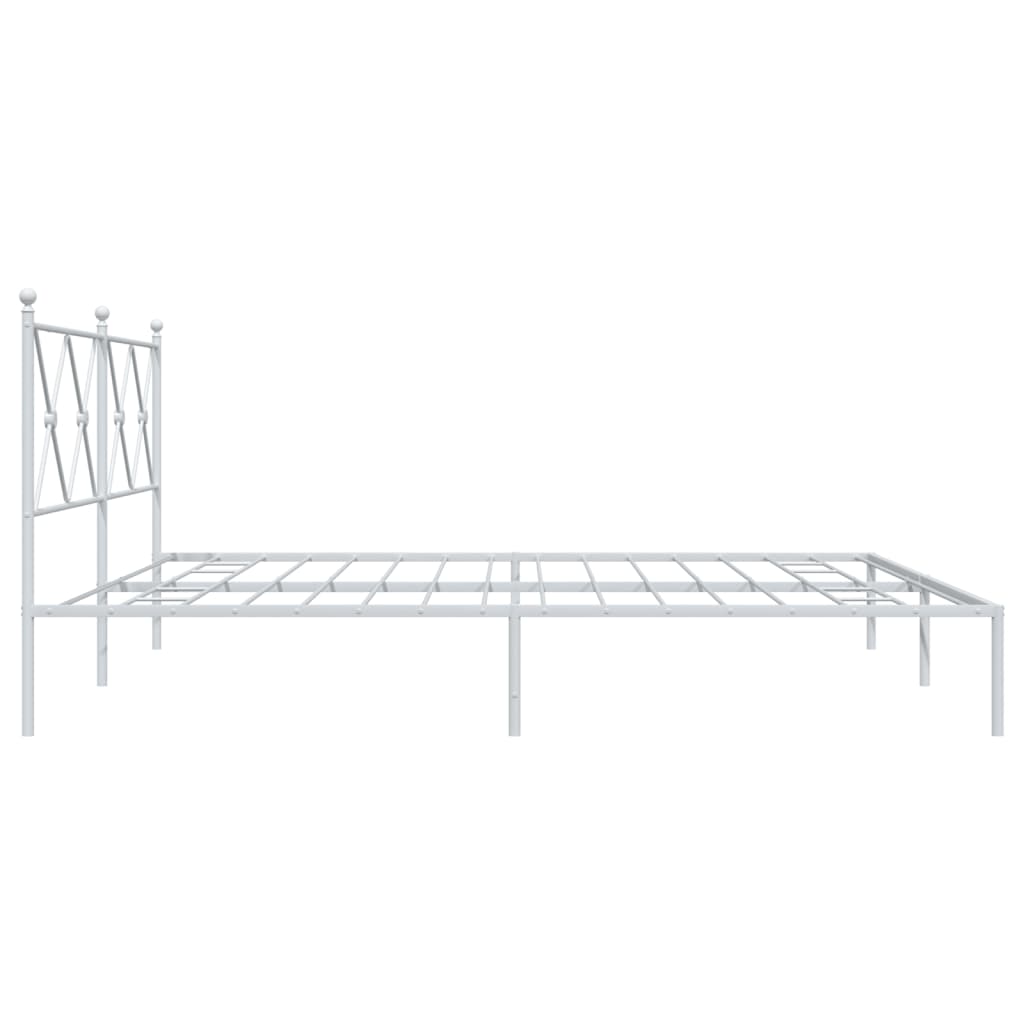 sengeramme med sengegavl 180x200 cm metal hvid