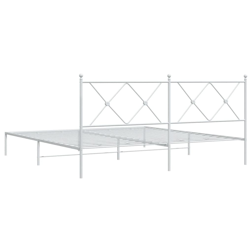 sengeramme med sengegavl 180x200 cm metal hvid