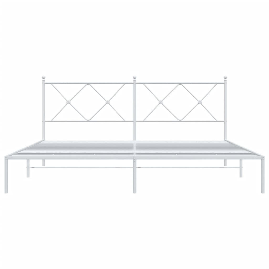sengeramme med sengegavl 183x213 cm metal hvid