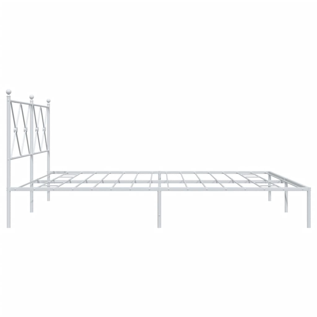 sengeramme med sengegavl 183x213 cm metal hvid