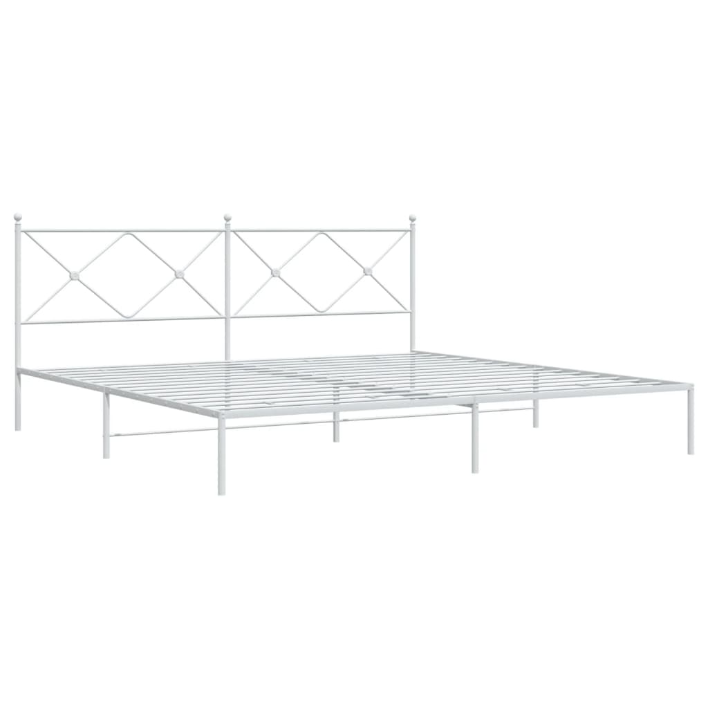 sengeramme med sengegavl 193x203 cm metal hvid