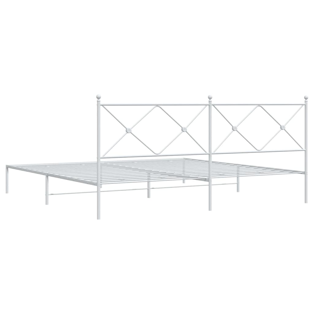 sengeramme med sengegavl 193x203 cm metal hvid