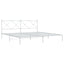 sengeramme med sengegavl 200x200 cm metal hvid