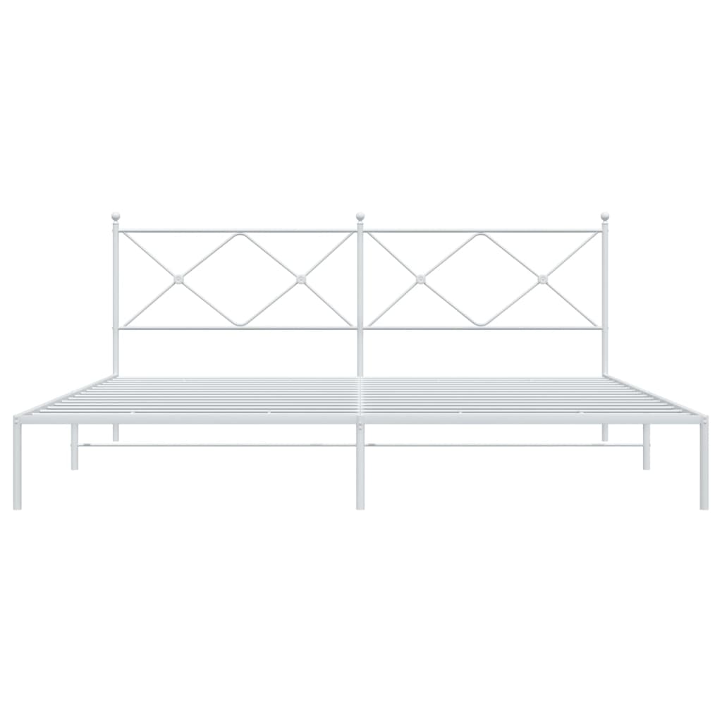 sengeramme med sengegavl 200x200 cm metal hvid